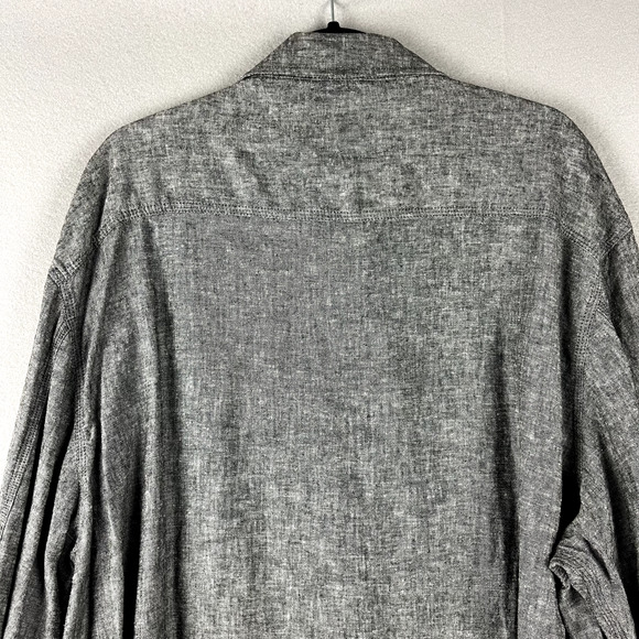 Zac and Rachel Linen Blend Tunic Top Womens 1X Gray Button Up Long Sleeve NWT - Picture 14 of 16